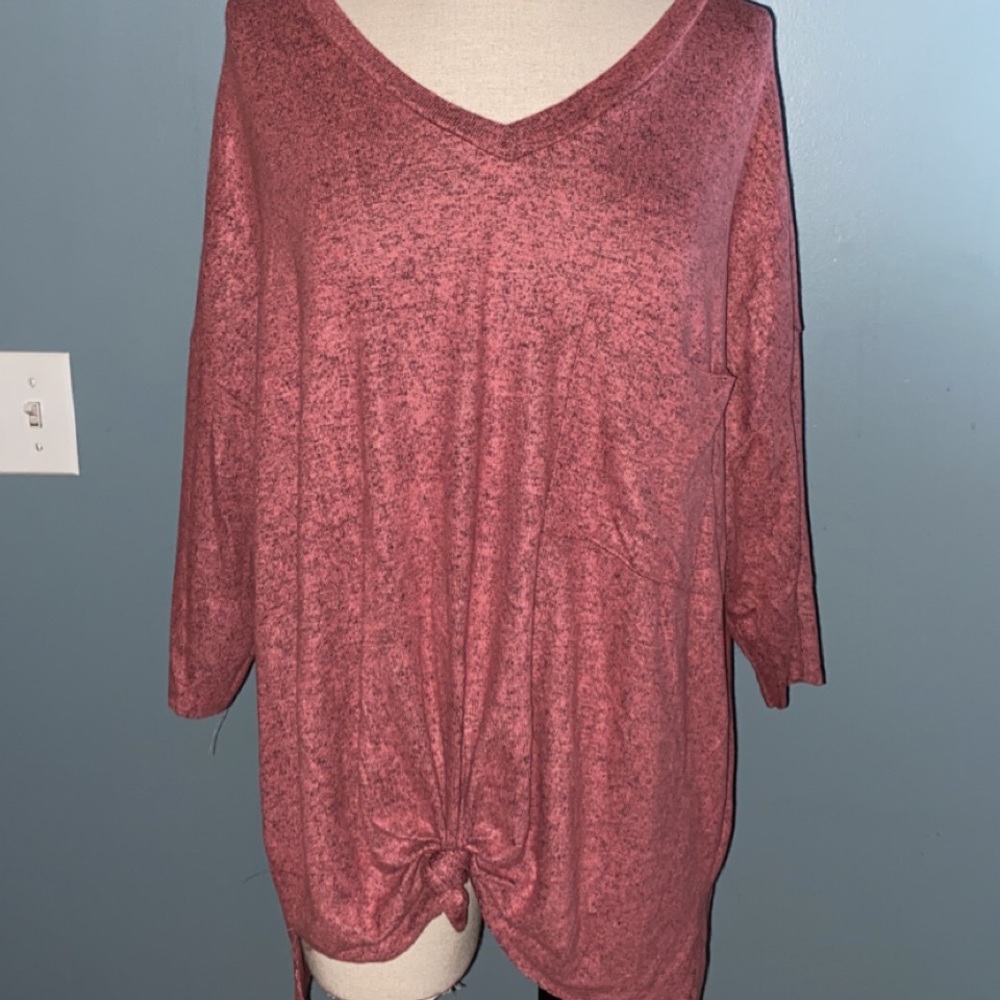 Coral Soft Sweater Like Top